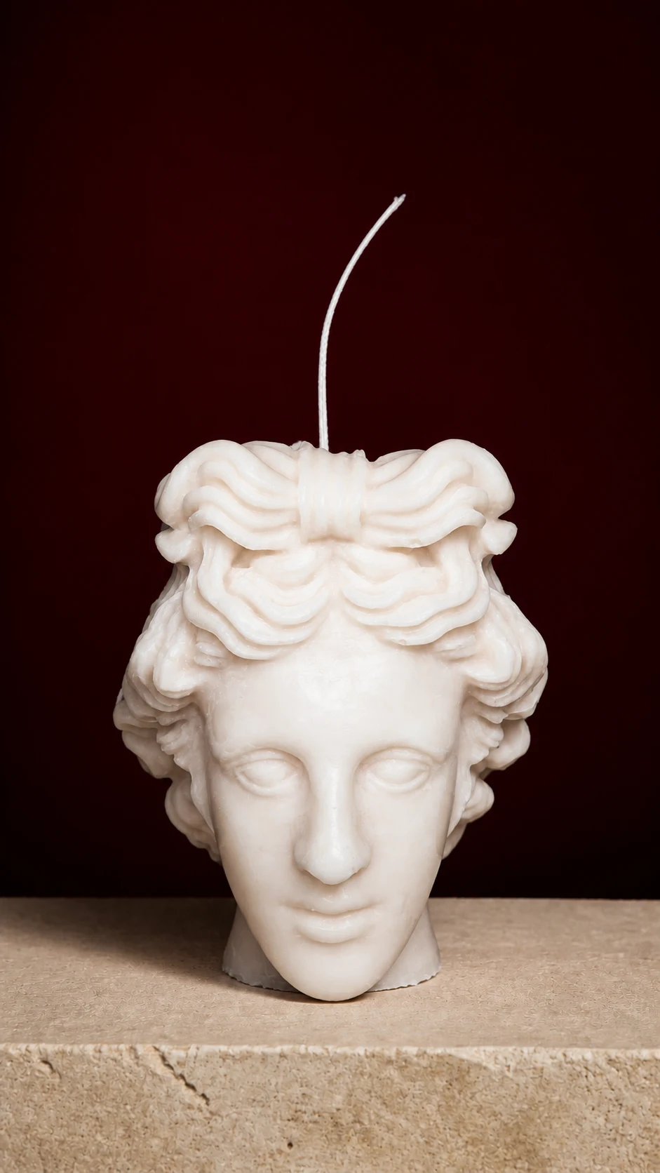 Athena, a alabaster head candle
