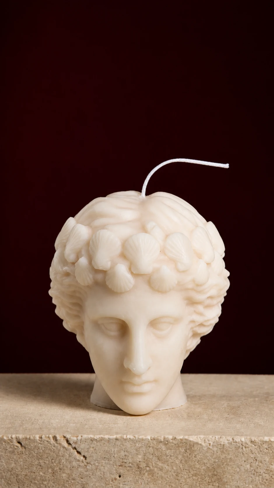 Circe, a ivory head candle